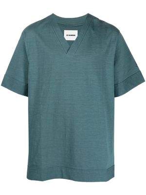 Jil Sander V-neck short-sleeved T-shirt - Blue