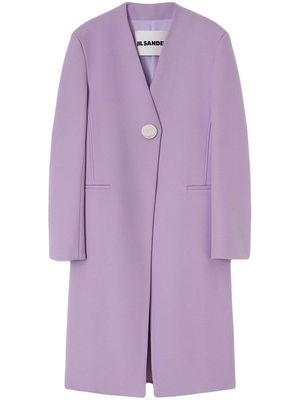 Jil Sander V-neck single-breasted coat - Purple
