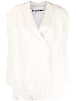 Jil Sander v-neck tailored jacket - White