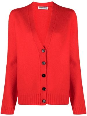 Jil Sander V-neck wool cardigan - Red