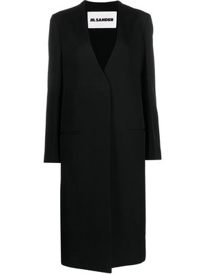 Jil Sander V-neck wool coat - Black