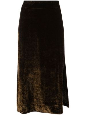 Jil Sander velvet-effect A-line skirt - Brown
