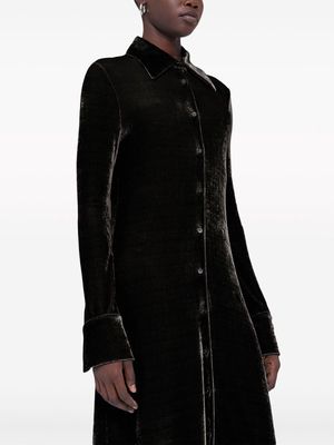 Jil Sander velvet maxi shirtdress - Black