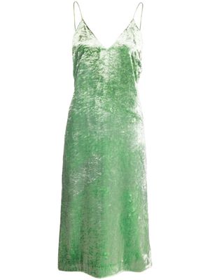 JIL SANDER velvet-texture midi dress - Green