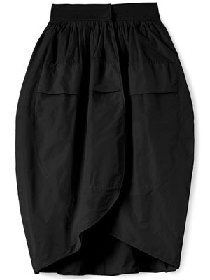 Jil Sander voluminous gathered wrap midi skirt - Black