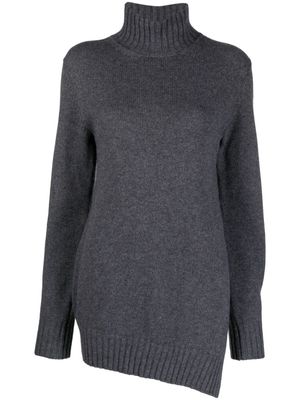 Jil Sander waffle-knit asymmetric jumper - Grey