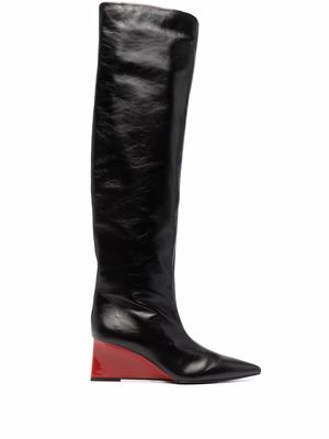 Jil Sander wedge-heel knee boots - Black