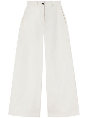 Jil Sander wide-leg cotton trousers - White