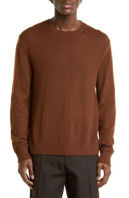 Jil Sander Wool Crewneck Sweater in Medium Brown