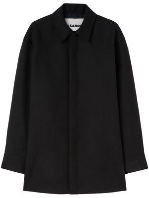 Jil Sander wool shirt jacket - Black
