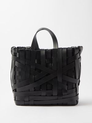 Jil Sander - Woven-leather Medium Tote Bag - Womens - Black