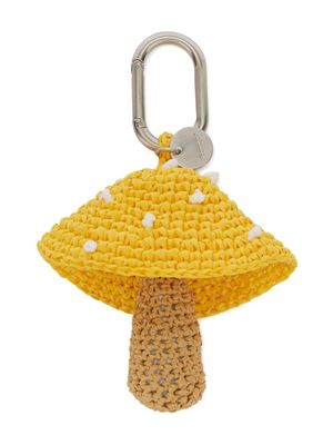 Jil Sander woven raffia mushroom charm - Yellow