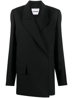 Jil Sander wrap-style blazer jacket - Black