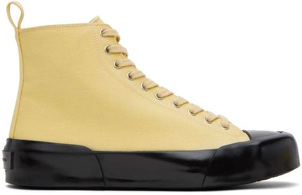 Jil Sander Yellow High-Top Sneakers