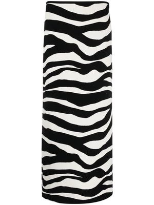 Jil Sander zebra-print maxi skirt - Black