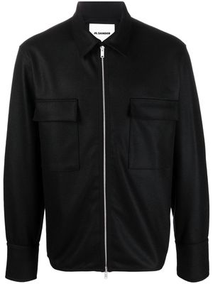 Jil Sander zip-front shirt jacket - Black