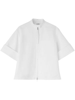 Jil Sander zip-up cotton overshirt - White
