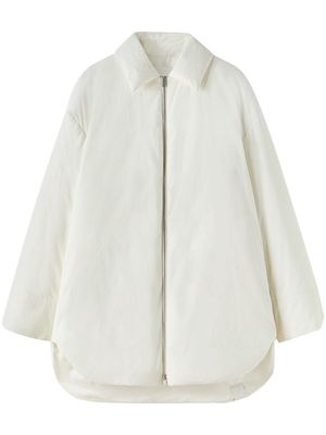 Jil Sander zip-up down shirt jacket - White