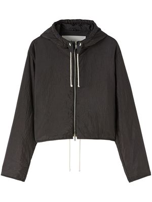 Jil Sander zip-up hooded jacket - Black