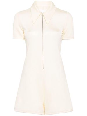 Jil Sander zip-up jersey playsuit - Neutrals