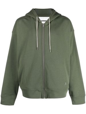 Jil Sander zip-up long-sleeve hoodie - Green