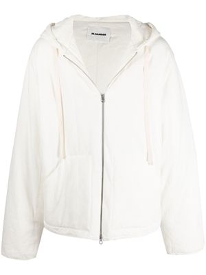 Jil Sander zipped oversized jacket - White