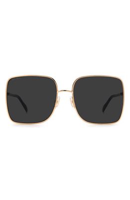 Jimmy Choo Aliana 59mm Square Sunglasses in Gold Black /Grey