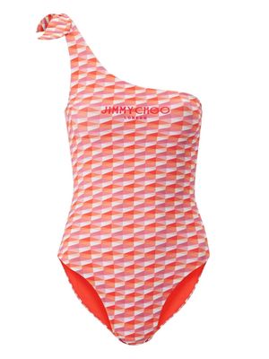 Jimmy Choo Alula diamond-print swimsuit - Pink