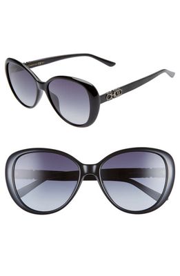 Jimmy Choo Amira 57mm Gradient Cat Eye Sunglasses in Black/Dkgrey Gradient