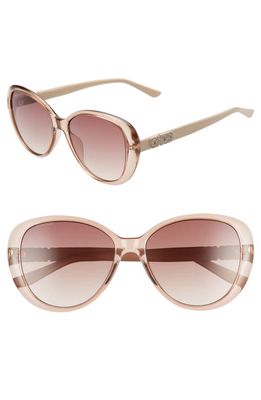 Jimmy Choo Amira 57mm Gradient Cat Eye Sunglasses in Nude Pink/Brown Gradient