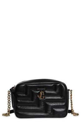 Jimmy Choo Avenue Bohemia Quilted Leather Shoulder Bag in Black/Light Gold