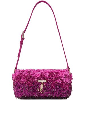 Jimmy Choo Avenue Mini floral-appliqué shoulder bag - Pink