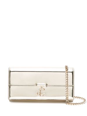 Jimmy Choo Avenue patent-leather crossbody bag - Gold