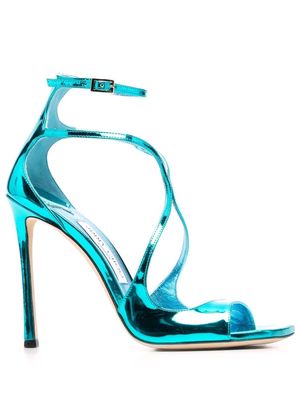 Jimmy Choo Azia 110mm metalic sandals - Blue