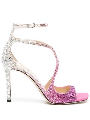 Jimmy Choo Azia 95mm crystal-embellished sandals - Pink