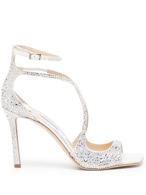 Jimmy Choo Azia 95mm crystal-embellished sandals - White