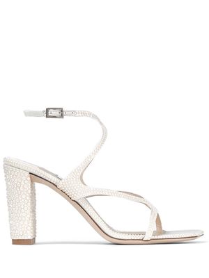 Jimmy Choo Azie 85mm leather sandals - White