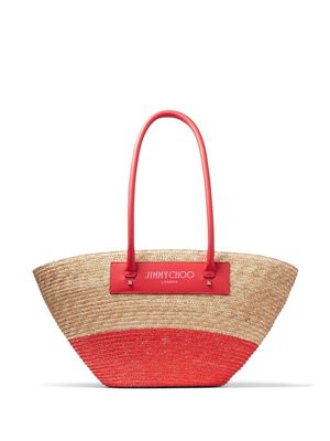 Jimmy Choo Beach Basket woven tote bag - Neutrals