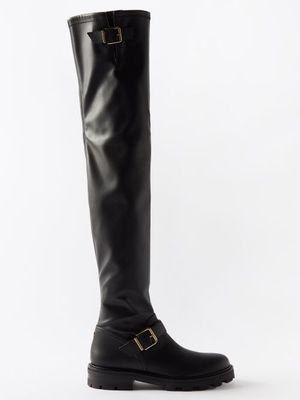 Jimmy Choo - Biker 11 Over-the-knee Leather Boots - Womens - Black