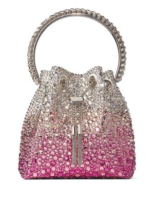 Jimmy Choo Bon Bon crystal-embellished bucket bag - Pink