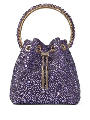 Jimmy Choo Bon Bon crystal-embellished bucket bag - Purple