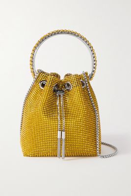Jimmy Choo - Bon Bon Crystal-embellished Mesh Bucket Bag - Yellow