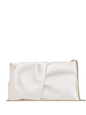 Jimmy Choo Bonny gathered clutch bag - White