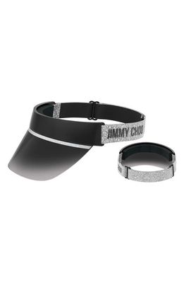 Jimmy Choo Calix Visor in Black Silver /Demo Lens