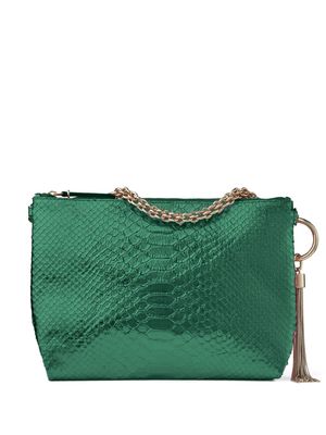 Jimmy Choo Callie crocodile-effect clutch bag - Green