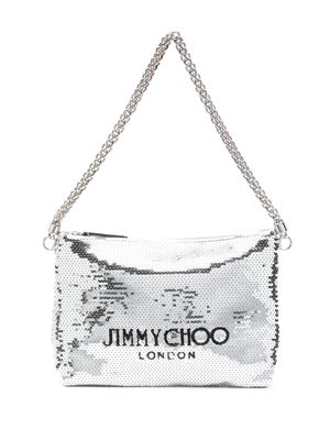 Jimmy Choo Callie sequinned shoulder bag - Silver