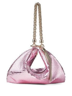 Jimmy Choo Callie snakeskin-effect clutch bag - Pink