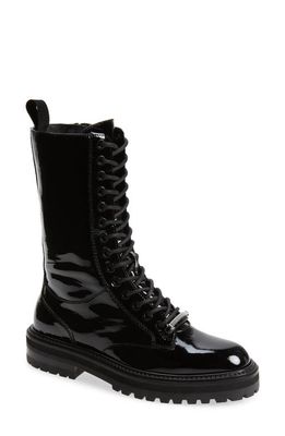 Jimmy Choo Cora Soft Patent Combat Boot in Black