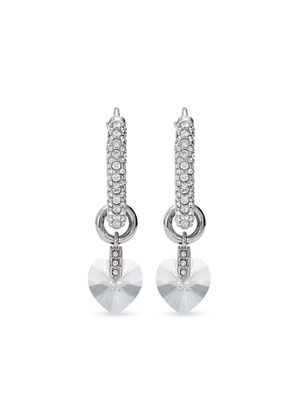 Jimmy Choo crystal heart hoop earrings - Silver