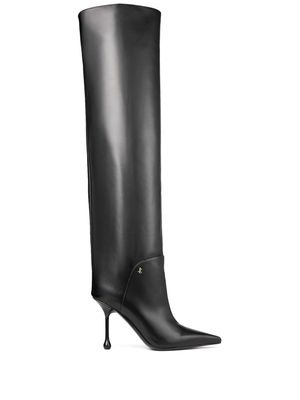 Jimmy Choo Cycas above-knee leather boots - Black